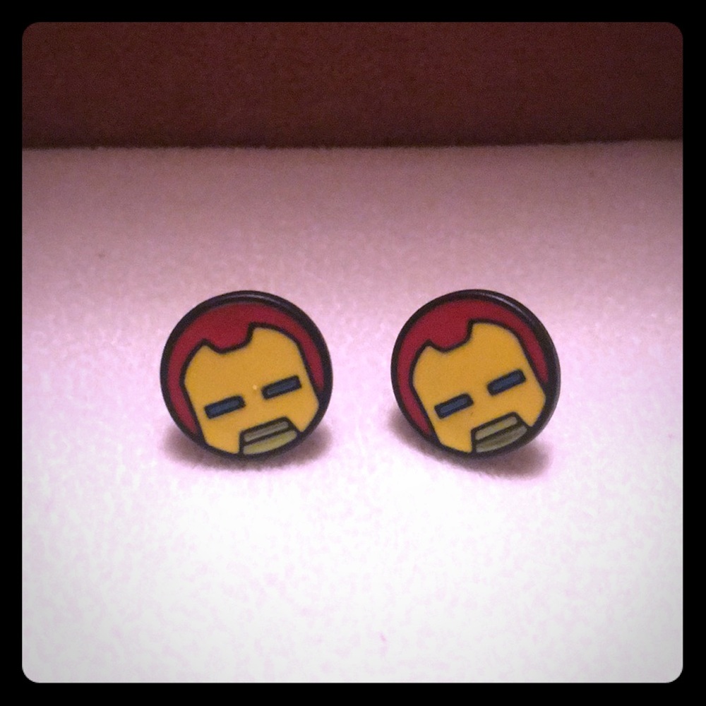 Iron man earrings